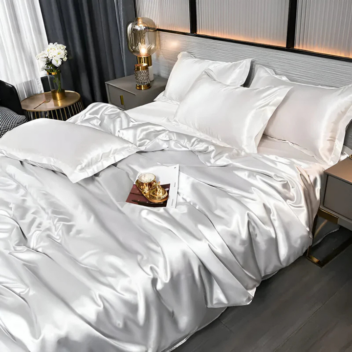 Satin Duvet Cover Set i Siden