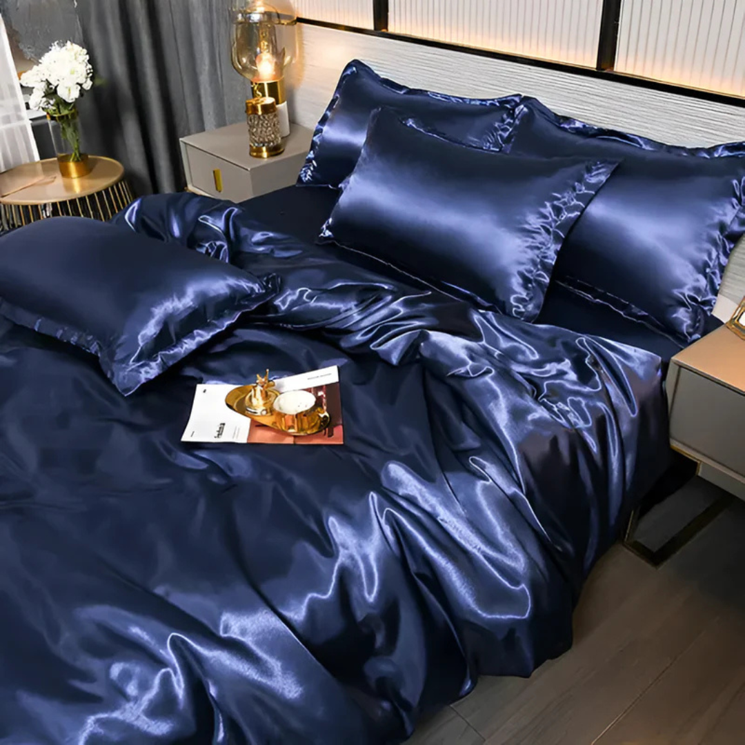 Satin Duvet Cover Set i Siden