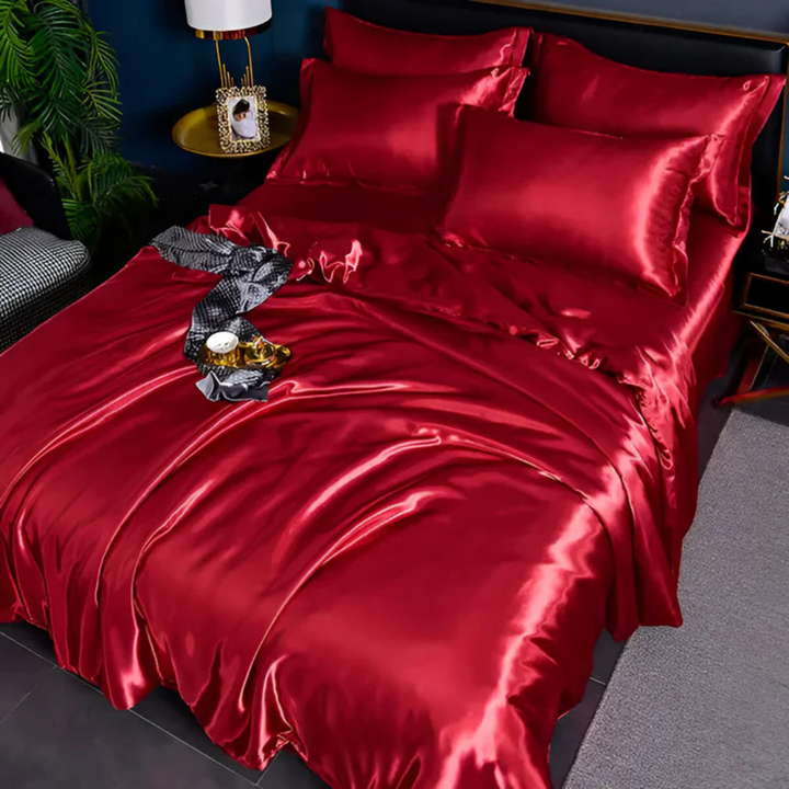 Satin Duvet Cover Set i Siden