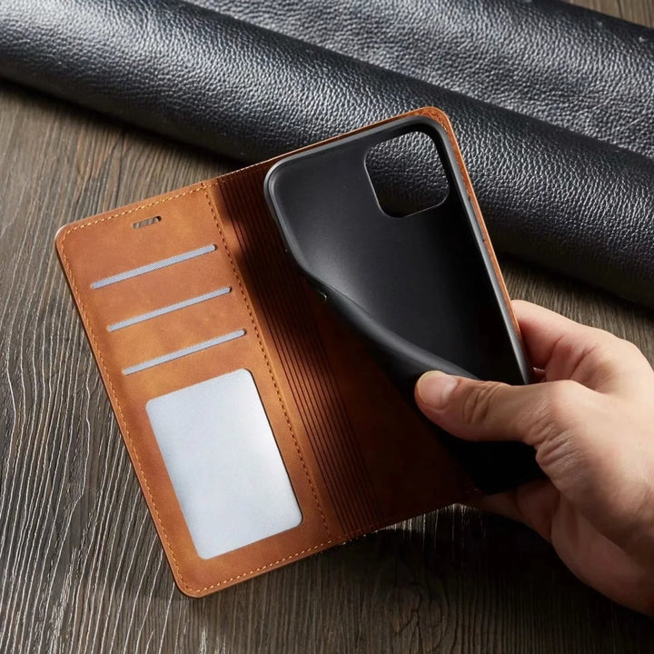 MAGSHIELD – Magnetiskt Läder iPhone Fodral för Stilig Skydd