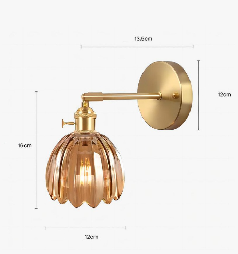 Retro – Vägglampa Glas Tulpanknopp