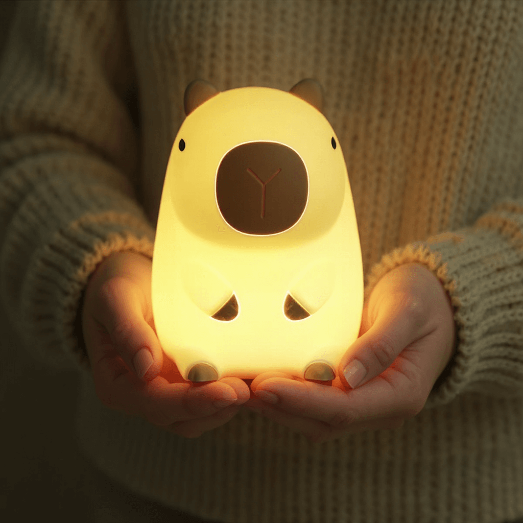 SquishBara | Capybara Squishy Nattlampa - Idealisk Gåva för Alla Åldrar