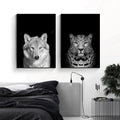 Natur Vilda Djur Afrika Vilda Djur Svart Vit - Canvas Väggkonst Målning