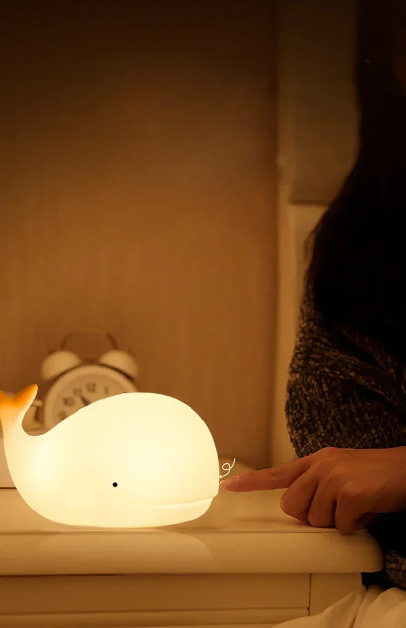 Söt Val Nattlampa med färgändring - GlowWhale