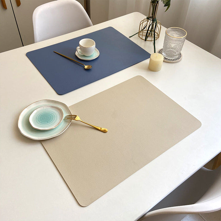 Moderna rektangulära vattentäta PU-läder placemats