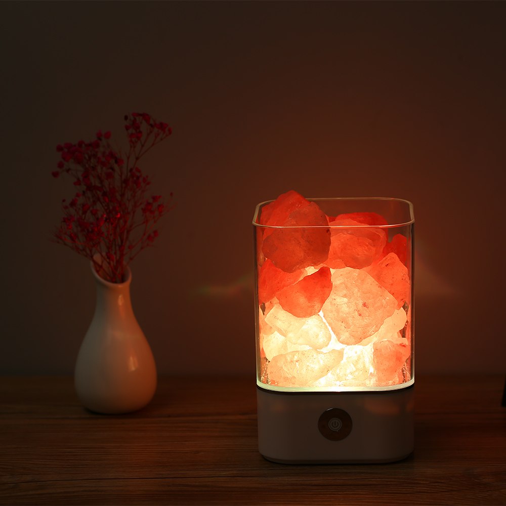 Himalayansk Salt Desk Lamp &amp; Luftrenare Vit