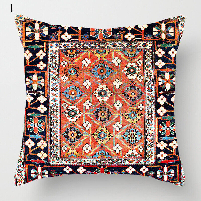 Etnisk Boho Mandala Tryck Linne Kuddeöverdrag Soffkudde Täcke Heminredning