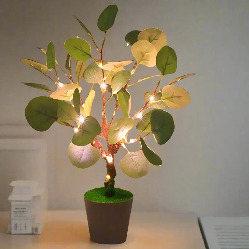 FestiGlow - Julglöd LED-nattlampa med dekorativ kruka