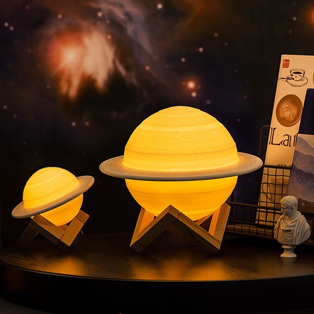 Lampa - SaturnGlow - Planetär Design - Justerbar Belysning