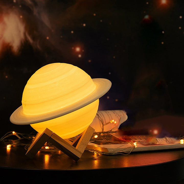 Saturnus Planet Nattlampa