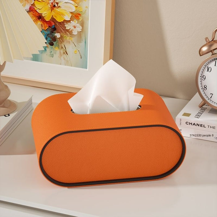 Tissue box - Oval Elegance - Läderdesign - Funktionell & Stilren