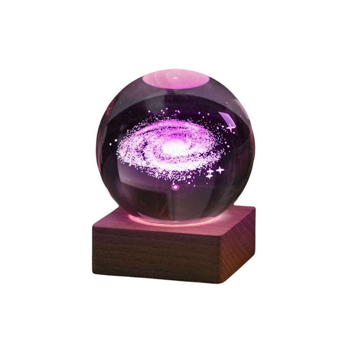 Nattlampa Kristallkula 3D Galaxy |
