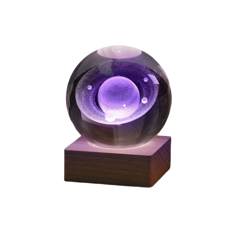 3D Galaxy Crystal Ball Nattlampa Dekorativ Lampa