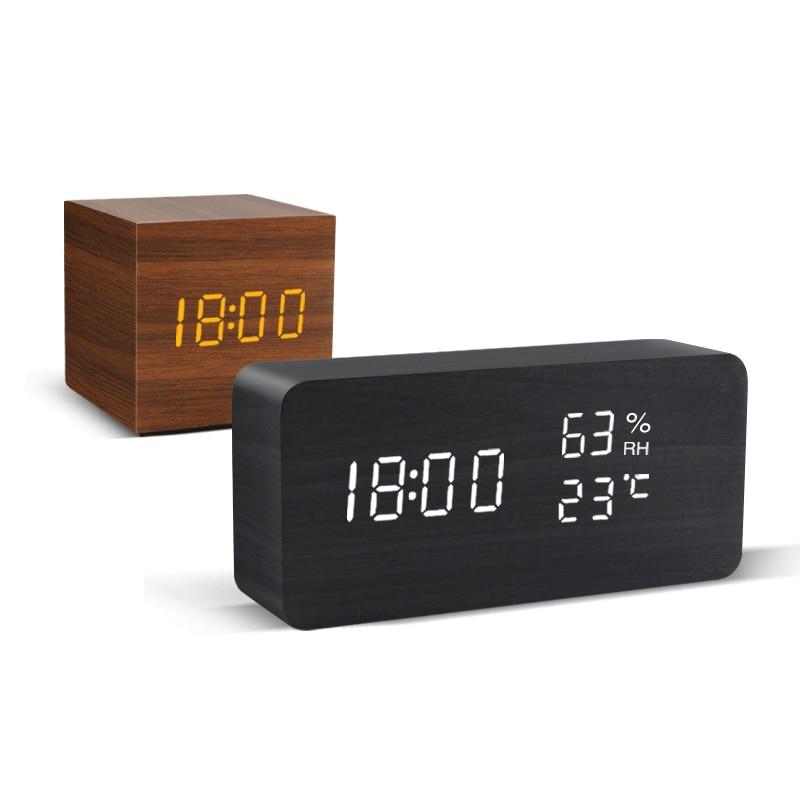 Trä Minimalistisk LED Väckarklocka