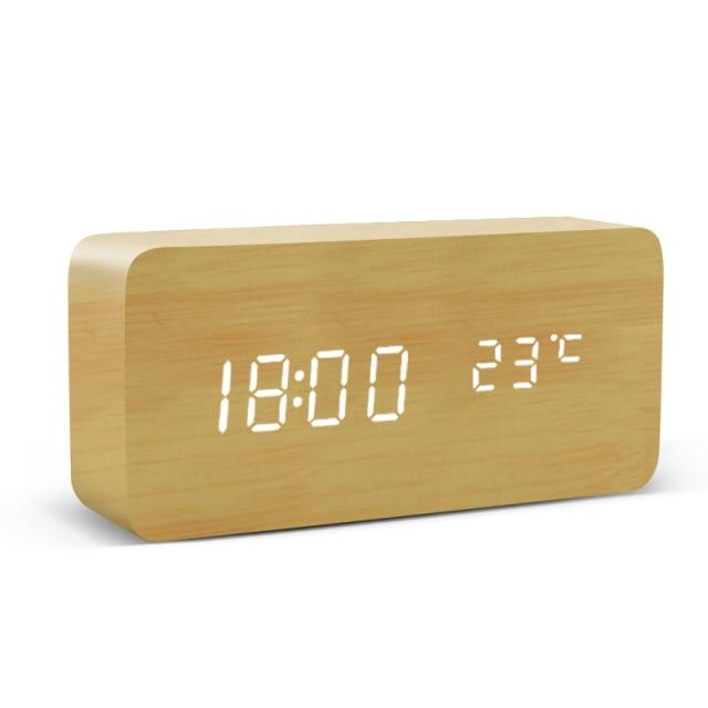 Trä Minimalistisk LED Väckarklocka