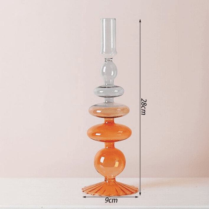 Tvåfärgad glas klassisk ljushållare