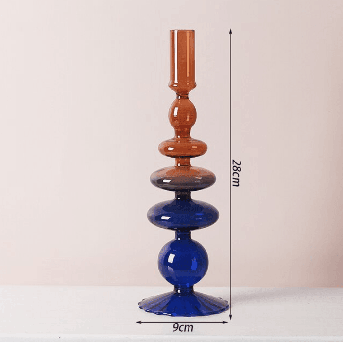 Tvåfärgad glas klassisk ljushållare