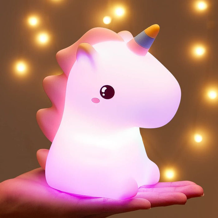 Nattlampa Unicorn med justerbara färger och ljusstyrka